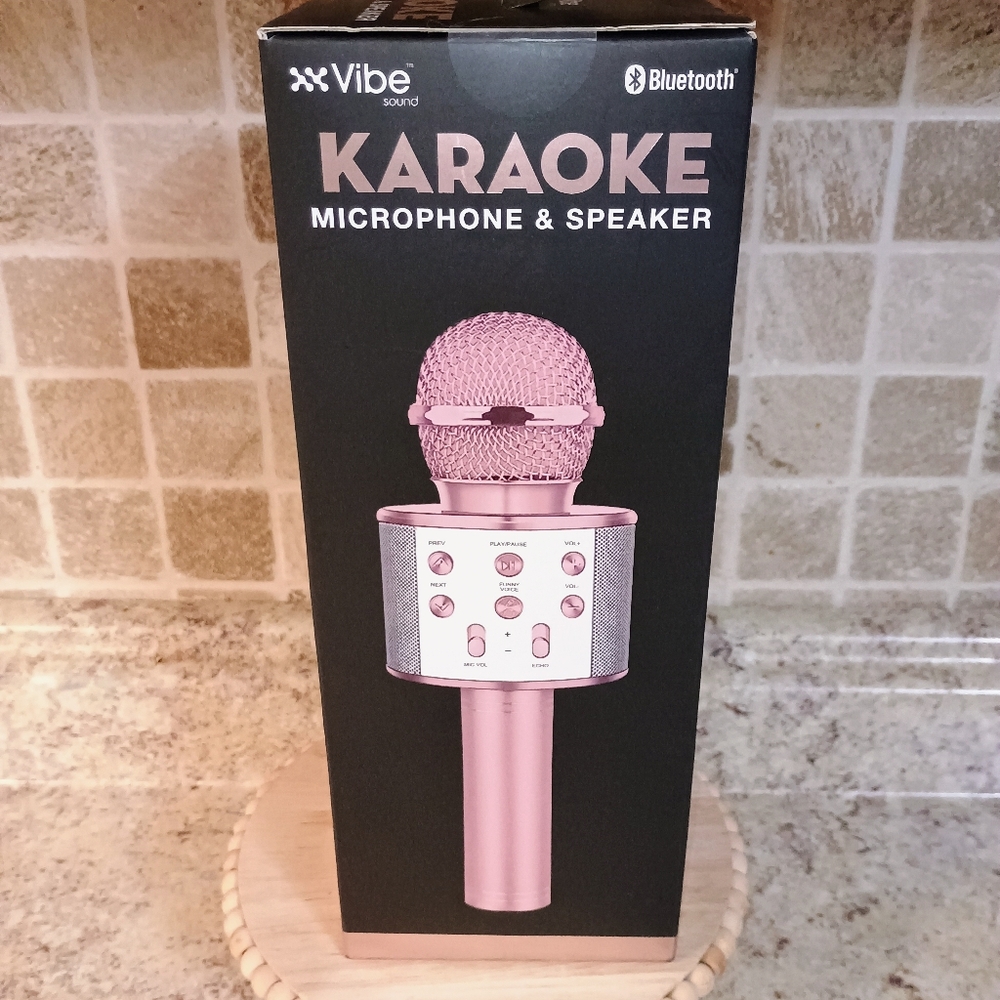 Vibe Bluetooth Karaoke Microphone & Speaker-Pink